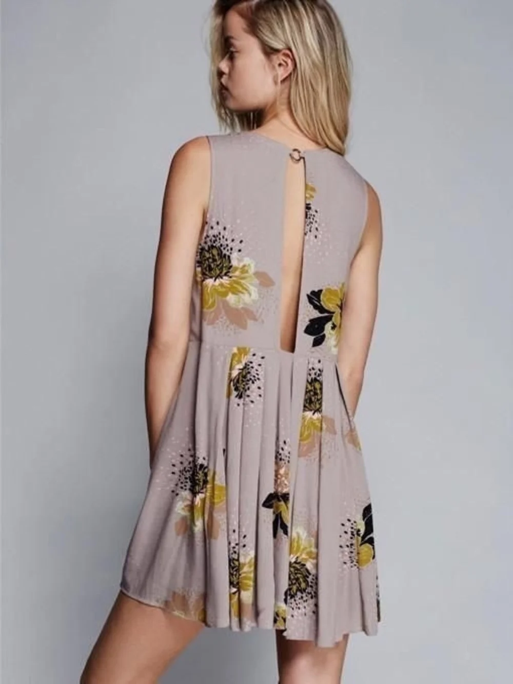 Free People Deep Plunge Tie-Front Mini Dress